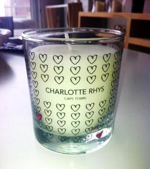 Charlotte Rhys limited edition heart perfumed candle, R160.