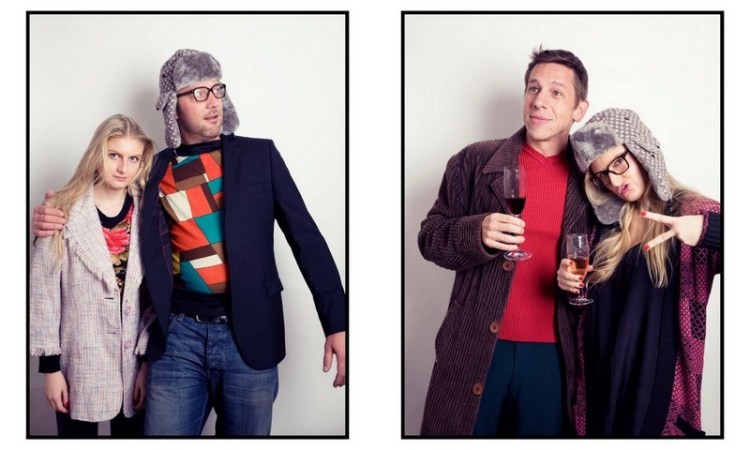 Doing my Cousin It impression; rocking a dark wig with my friend Thilo; being v serious with Leah's boyfriend Jurg and hanging out with Thilo once more.