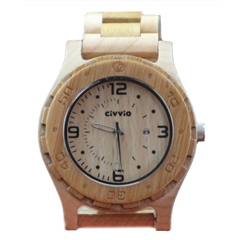 Civvio carbonised bamboo/maple blend watch