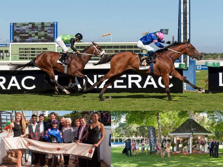 That's Captain America, the winning horse, crossing the finish line, just so you know.