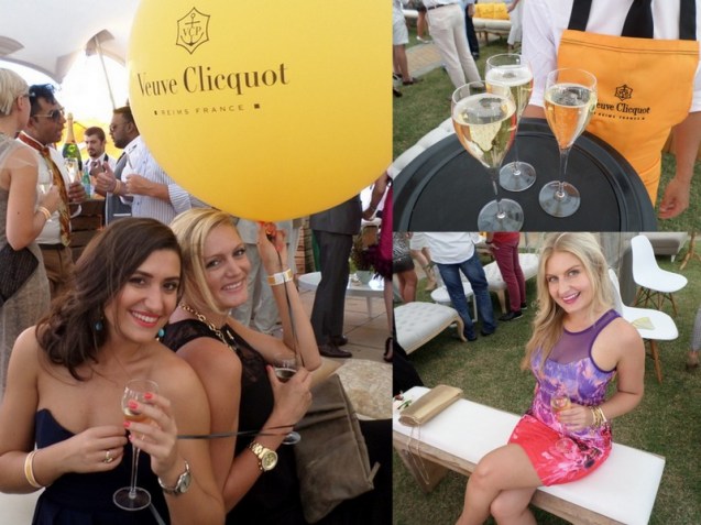 Elizabeth Arden's Alice Carderelli and Victoria Jackson say 'Cheers'.