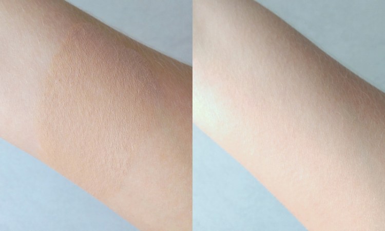 This shade is called Wheat. Swatched on the left and blended on the right.