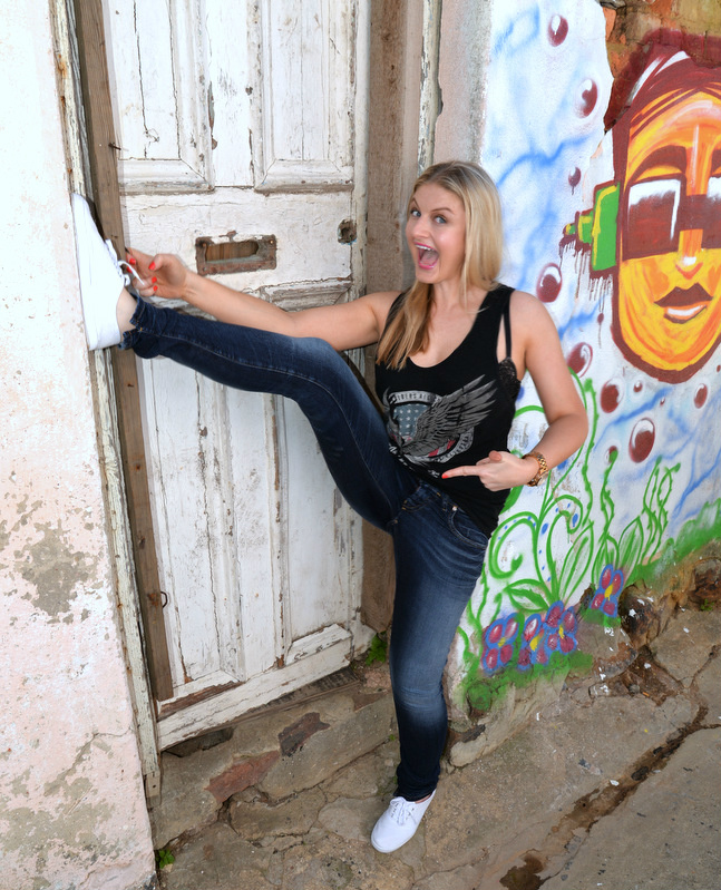 Only problem is I'm not. This is literally as high as I can lift my leg without screaming.