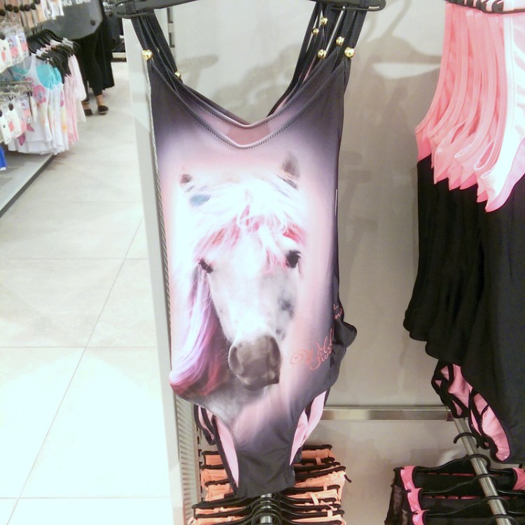 I totally thought I could possibly squeeze into this rocking kiddies pony costume.