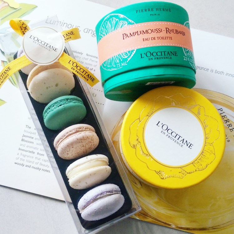 To celebrate the launch L'Occitane had MaMere create bespoke macaroons reflecting the scent.
