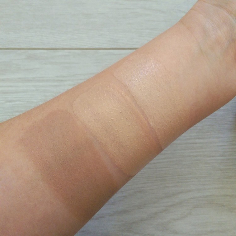 Darkened on the left, untouched in the middle and lightened on the right.