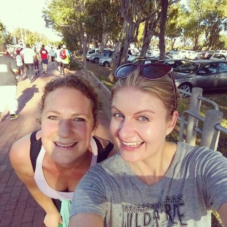 Half way through the 10km Gun Run with my beloved Leah Hawker who, at one point, literally grabbed me from behind and pushed me through this race. 